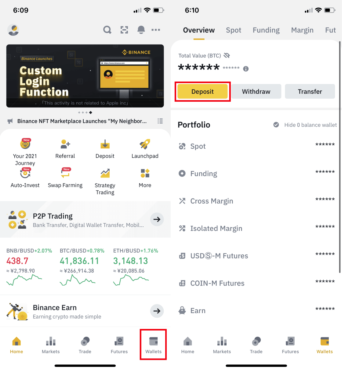 Cách nạp tiền mã hóa trên sàn Binance