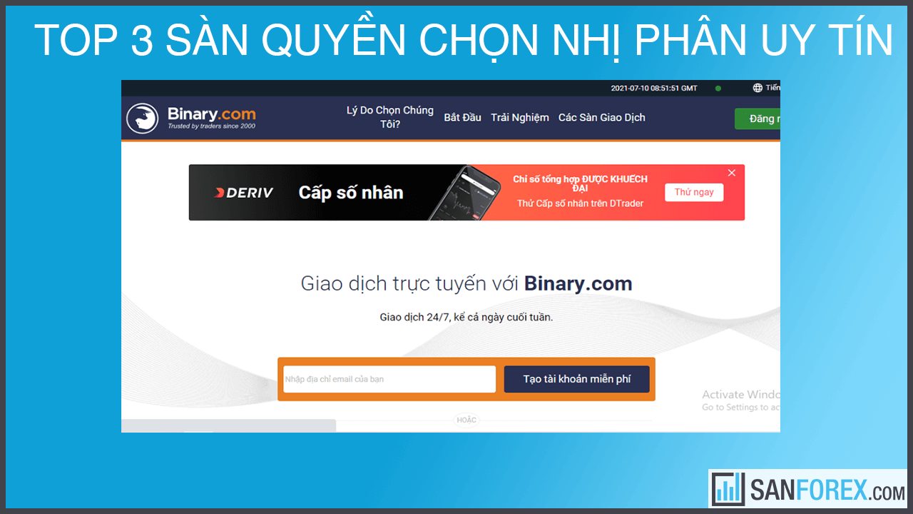 Binary.com là một trong những sàn giao dịch quyền chọn nhị phân được đánh giá cao